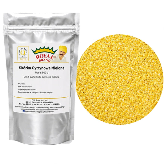Skórka cytrynowa mielona 500g do ciast deserów wypieków Royal Brand Royal Brand