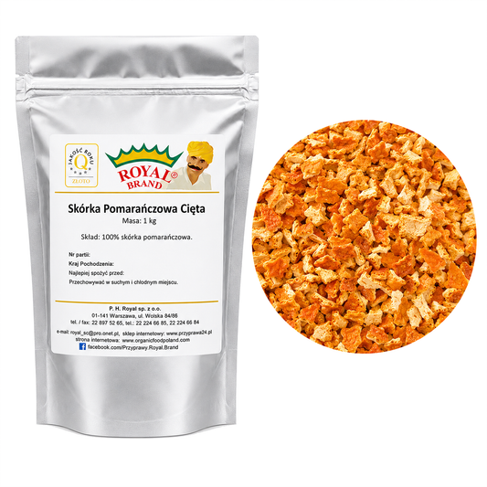 Skórka pomarańczowa cięta 1kg do herbaty ciast Royal Brand Royal Brand