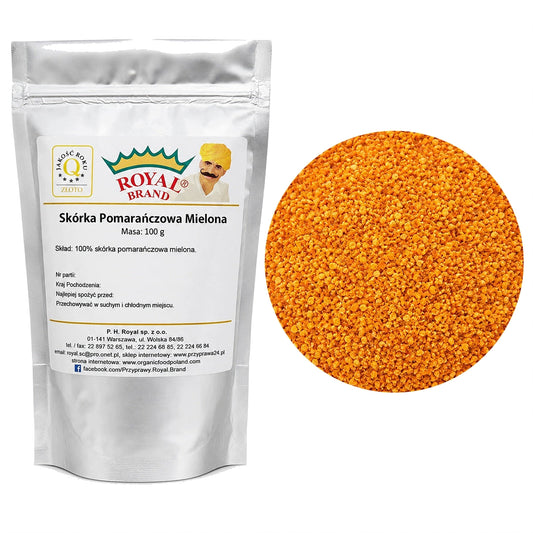 Skórka pomarańczowa mielona 100g do ciast deserów Royal Brand Royal Brand