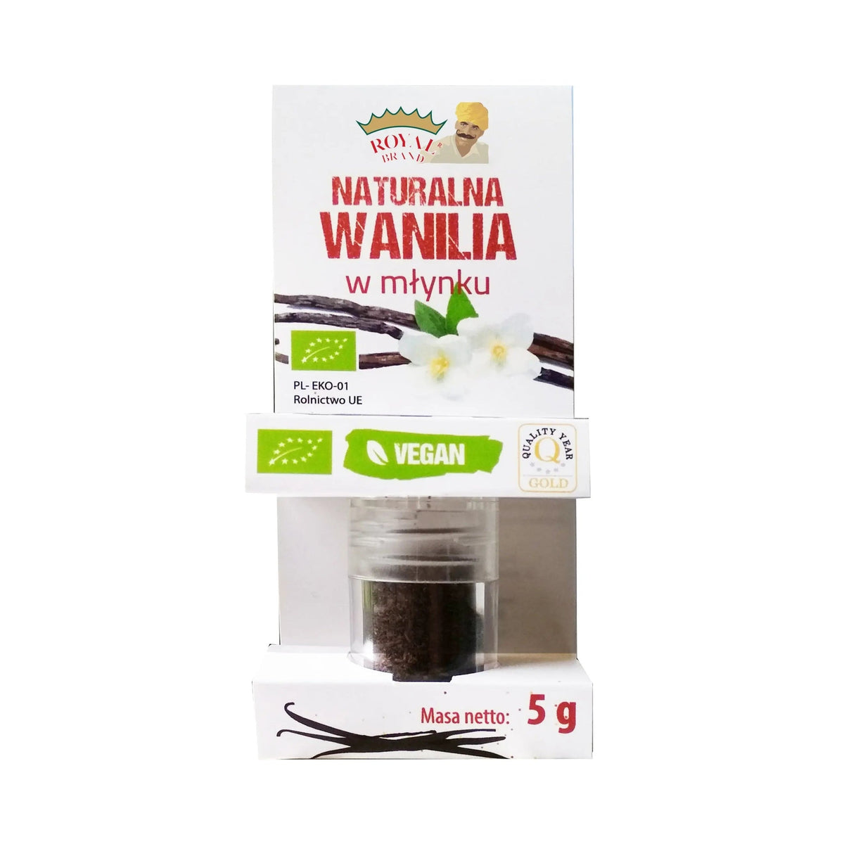 WANILIA BIO w Młynku Do Zmielenia Świeża DOBRA Laski Wanilii Do Mielenia 5g młynek - Oficjalny sklep Royal Brand