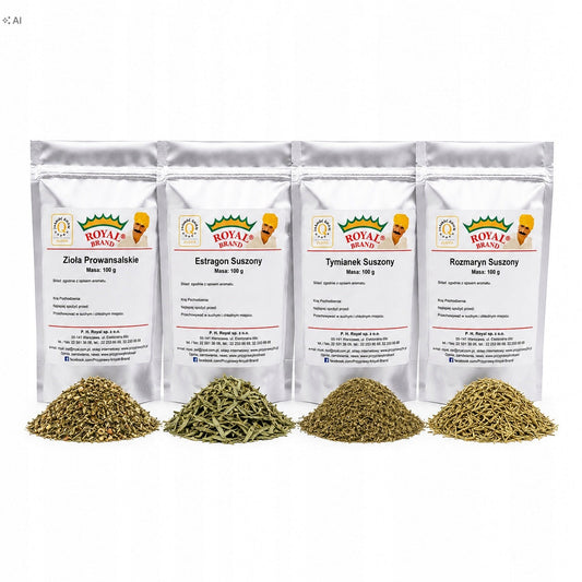 Zestaw Przypraw Francuskich 4x100g Zioła Prowansalskie Estragon Royal Brand Royal Brand