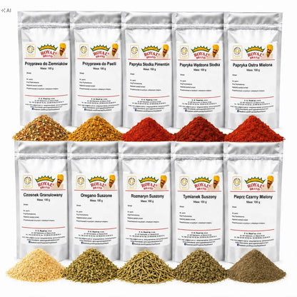 Zestaw Przypraw Hiszpańskich 10x100g Paella Patatas Bravas Royal Brand Royal Brand