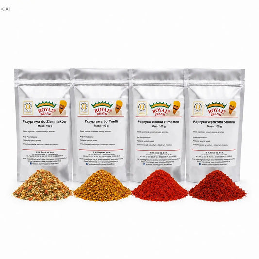 Zestaw Przypraw Hiszpańskich 4x100g Paella Patatas Bravas Royal Brand Royal Brand