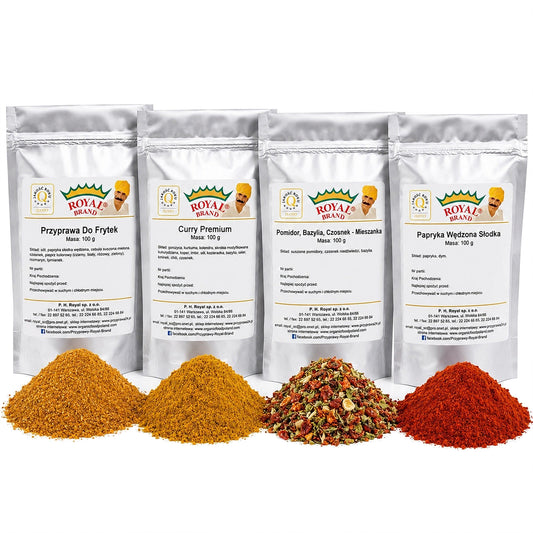 Zestaw Przypraw do Frytek Ziemniaków Warzyw Vege 4x100g Royal Brand Royal Brand