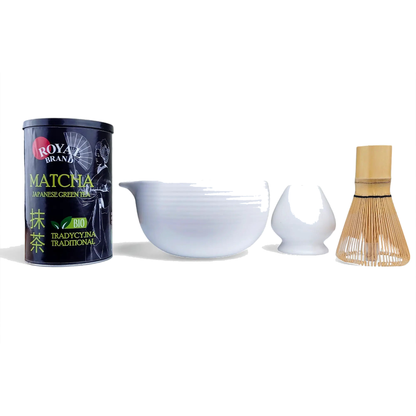 Zestaw do matchy Royal z Ceremonialną Czarką Z DZIUBKIEM, Miotełką i Łyżką - Oficjalny sklep Royal Brand