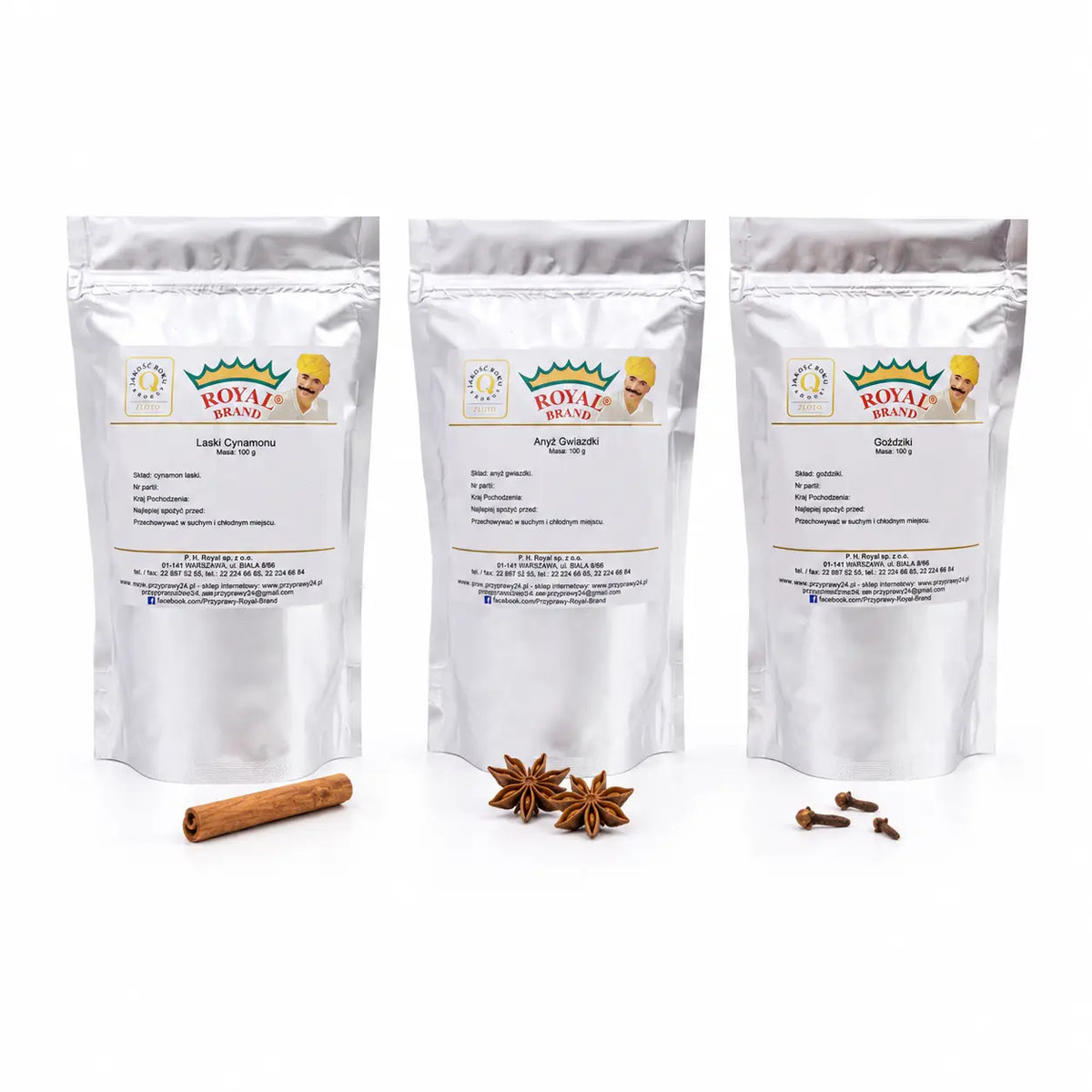 Zestaw zimowy Royal Brand 3×100 g: anyż, cynamon i goździki