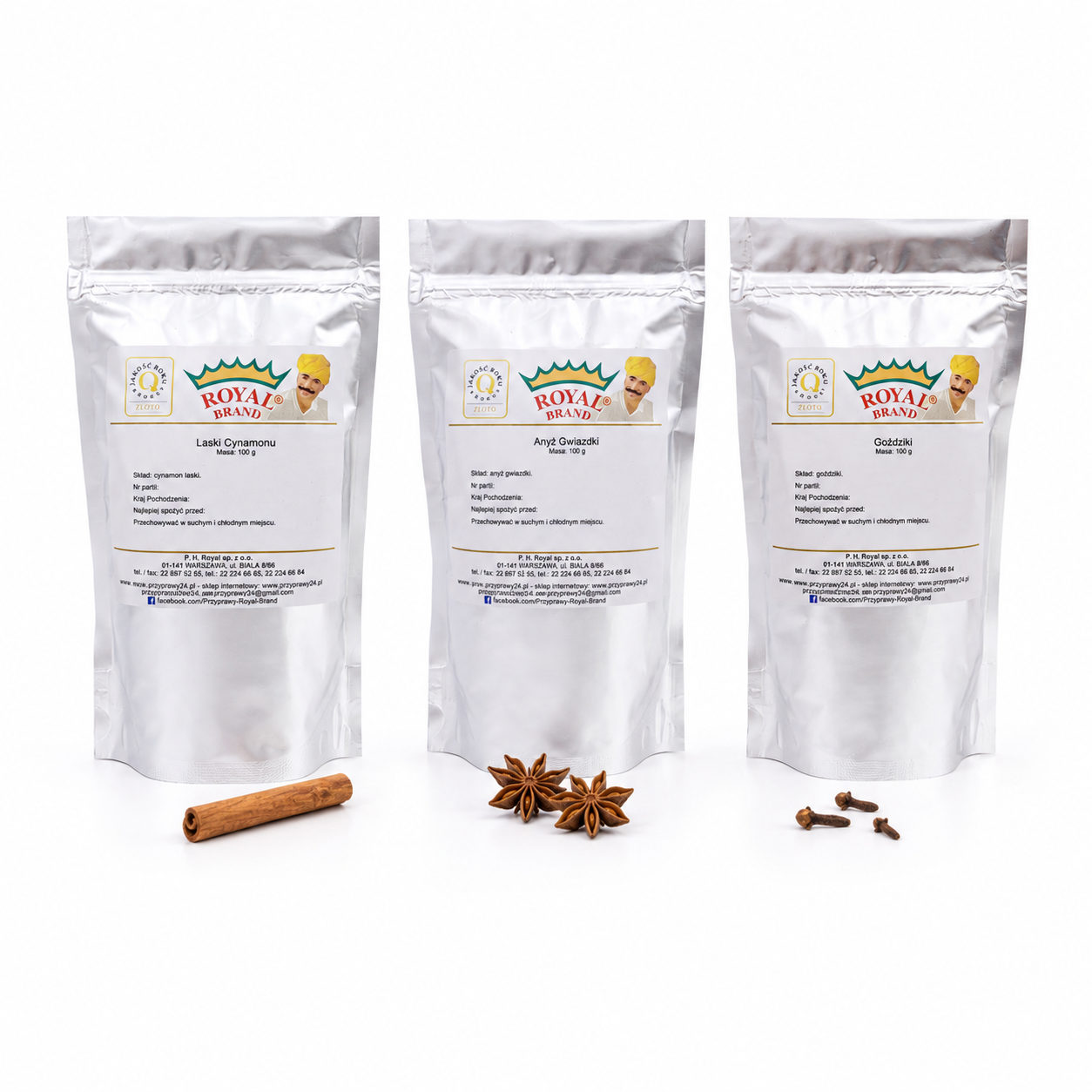 Zestaw zimowy Royal Brand 3×100 g: anyż, cynamon i goździki