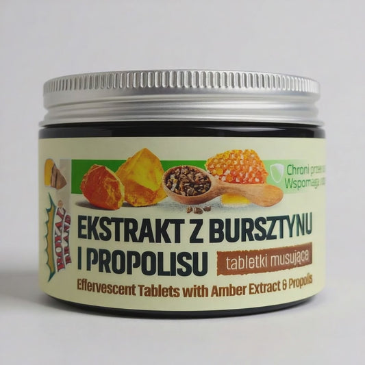 Naturalny ekstrakt z bursztynu, propolisu i szałwii w tabletakch musijących 135 tabletek